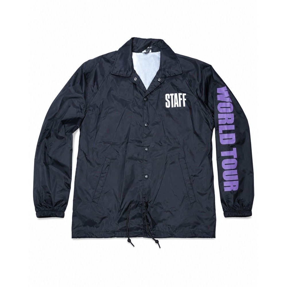 Justin Bieber Purpose World Tour‎ Coach Jacket Black Men's Medium Windbreaker
